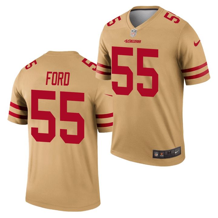 Men San Francisco 49ers #55 Dee Ford Nike Gold Inverted Legend NFL Jersey
